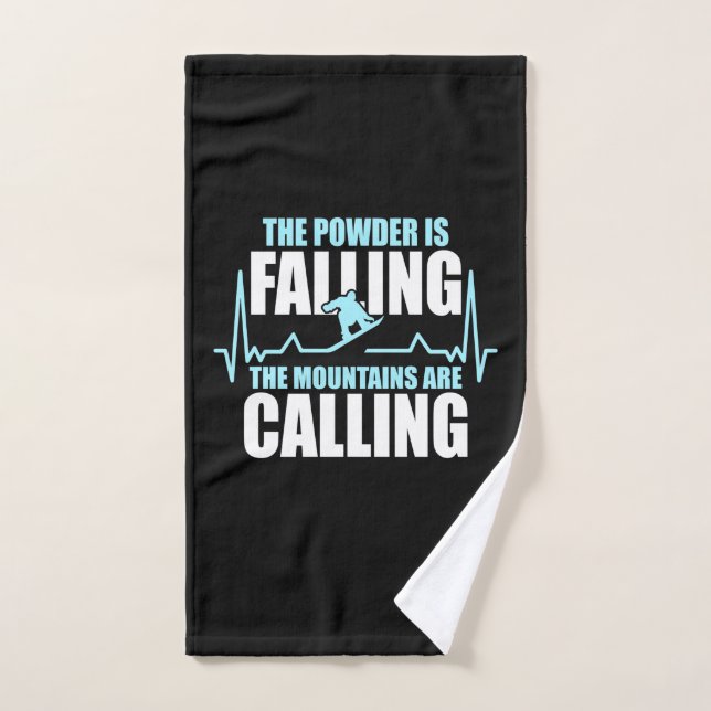 Powder Is Falling Snowboard Hand Towel (Hand Towel)