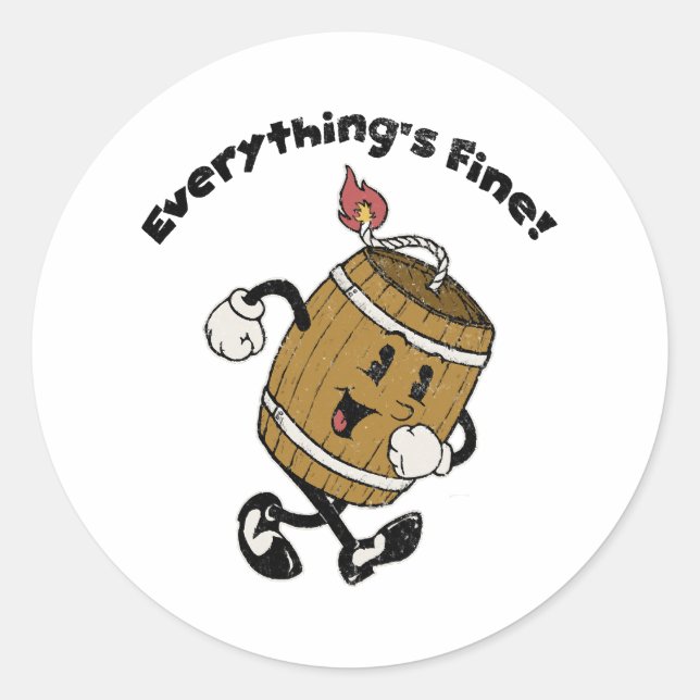 Powder Keg Classic Round Sticker (Front)