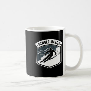 Powder master ski lover quote skier skiing saying coffee mug