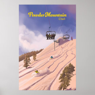 Powder Mountain Utah Ski Resort Travel Poster