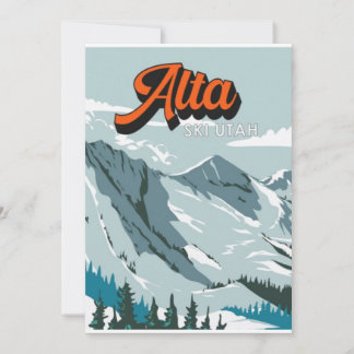 "Powder Paradise:  Alta Ski Area, Utah postcard." Holiday Card
