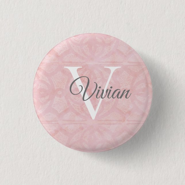 Powder Pink 1 Inch Round Button (Front)
