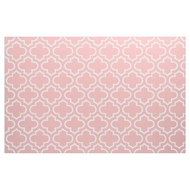 Powder Pink Moroccan Trellis Pattern Fabric 02 (Fat Quarter)