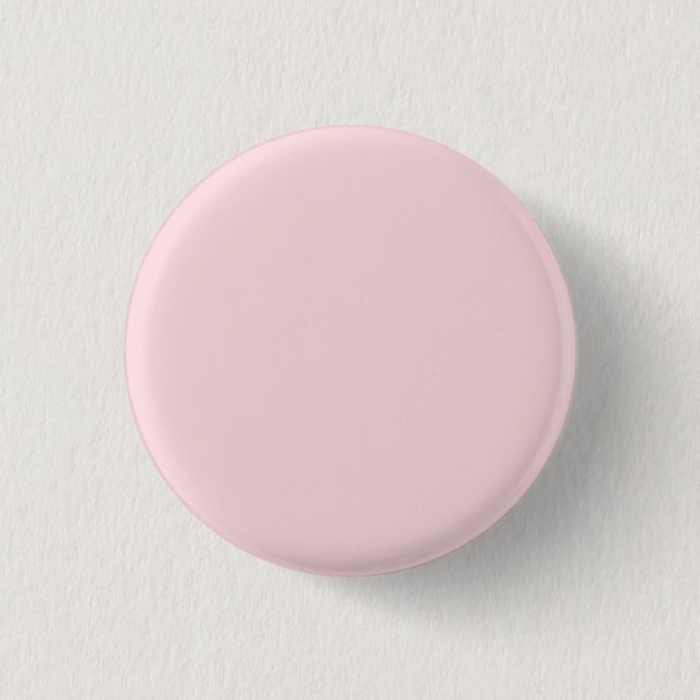 Powder Pink Solid Colour 1 Inch Round Button (Front)