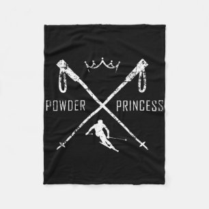 Powder Princess Ski Shirt  Fleece Blanket