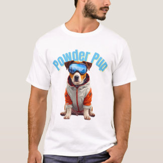 Powder Pup Jack Russell Terrier Ski Dog  T-Shirt