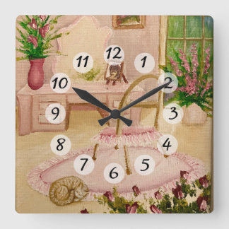 Powder Room Square Wall Clock