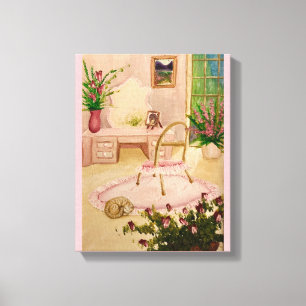 Powder Room Stretched Canvas Print