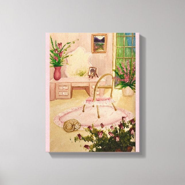 Powder Room Stretched Canvas Print (Front)