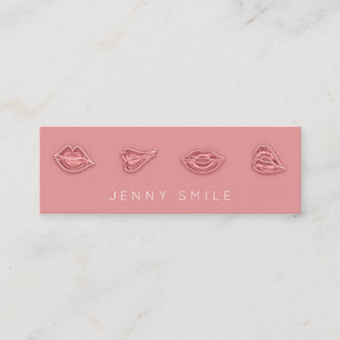 Powder Rose Lip Nurse Cosmetic Injector Qr Logo Mini Business Card