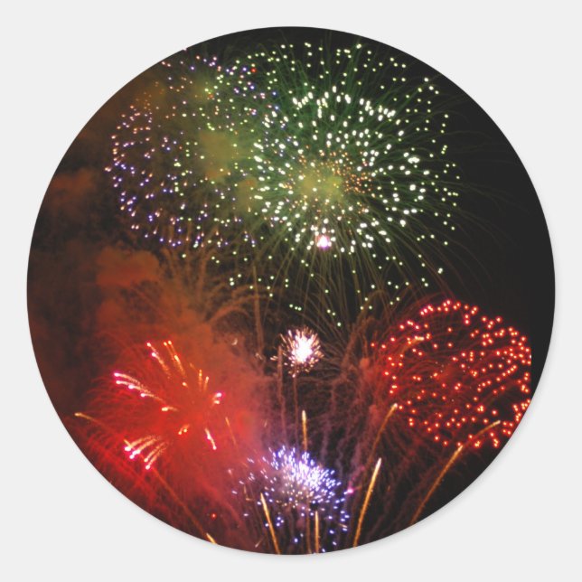 powder sky classic round sticker (Front)