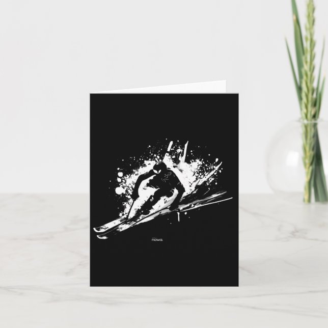 Powder Snow Alpine Ski Racing  Card (Front)