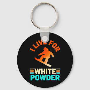 Powder Snow Skiing Retro Snowboard Goggles Mountai Keychain