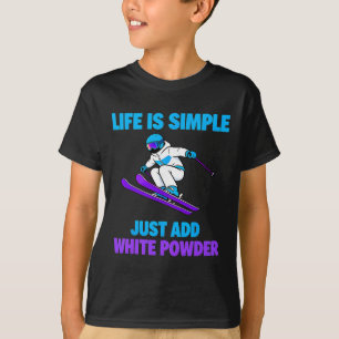 Powder Snow Skiing Retro Snowboard Goggles Mountai T-Shirt
