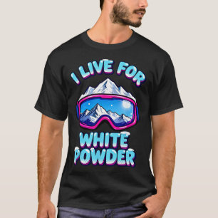 Powder Snow Skiing Retro Snowboard Goggles Mountai T-Shirt