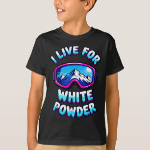 Powder Snow Skiing Retro Snowboard Goggles Mountai T-Shirt