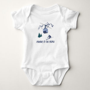 Powder to The People Ski Resort Baby Bodysuit