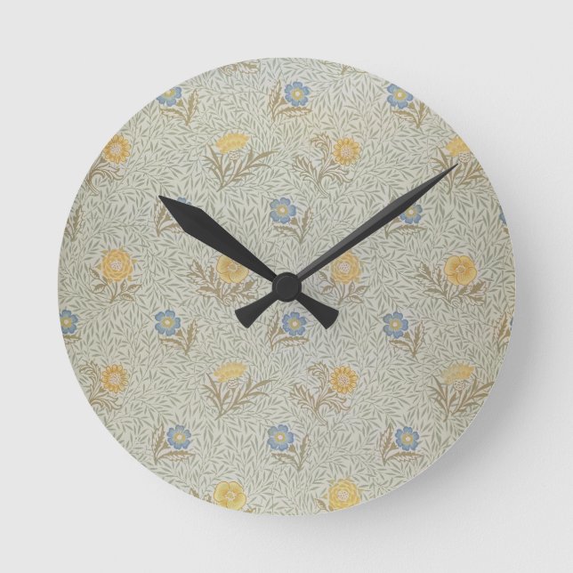 'Powdered' design (textile) Round Clock (Front)