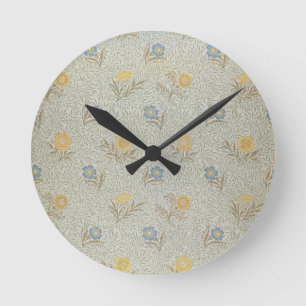 'Powdered' design (textile) Round Clock