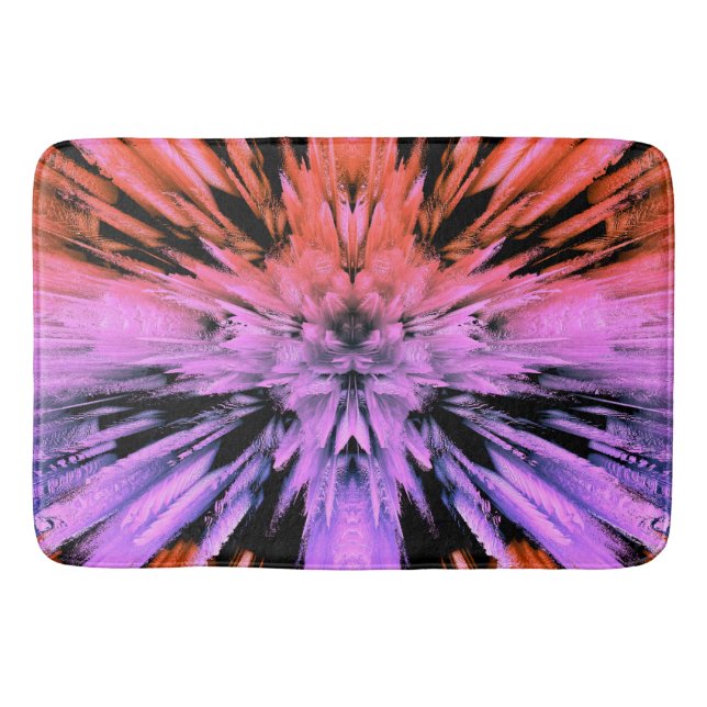 Powdered Pink Explosion Abstract Bath Mat (Front)