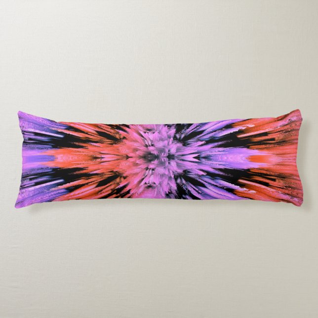 Powdered Pink Explosion Abstract Body Pillow (Front)