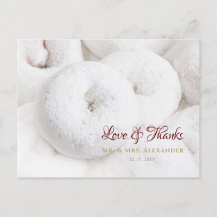 Powdered Sugar Doughnut Wedding Postcard