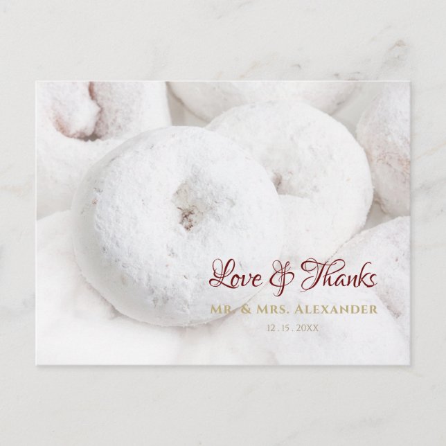 Powdered Sugar Doughnut Wedding Postcard (Front)