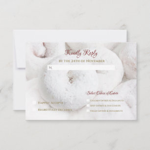 Powdered Sugar Doughnut Wedding RSVP Card