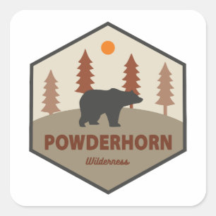 Powderhorn Wilderness Colorado Bear Square Sticker