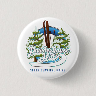 powderhouse hill south berwick maine ski logo 1 inch round button