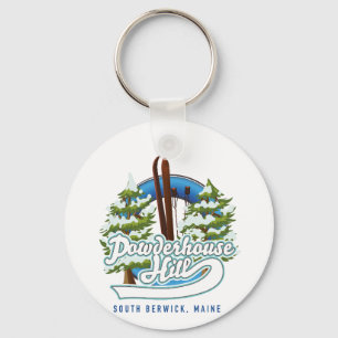 powderhouse hill south berwick maine ski logo keychain