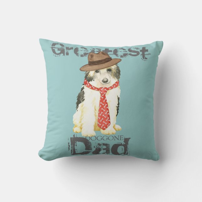 Powderpuff Dad Throw Pillow (Front)