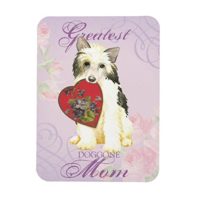 Powderpuff Heart Mom Magnet (Vertical)