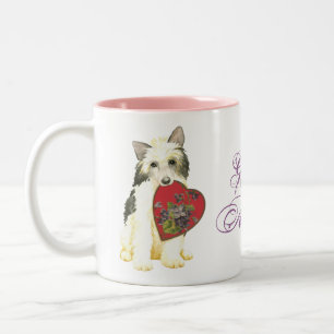 Powderpuff Heart Mom Two-Tone Coffee Mug