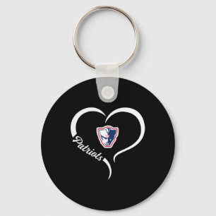 Powdersville Patriots Logo Half Heart Slogan Hs Keychain