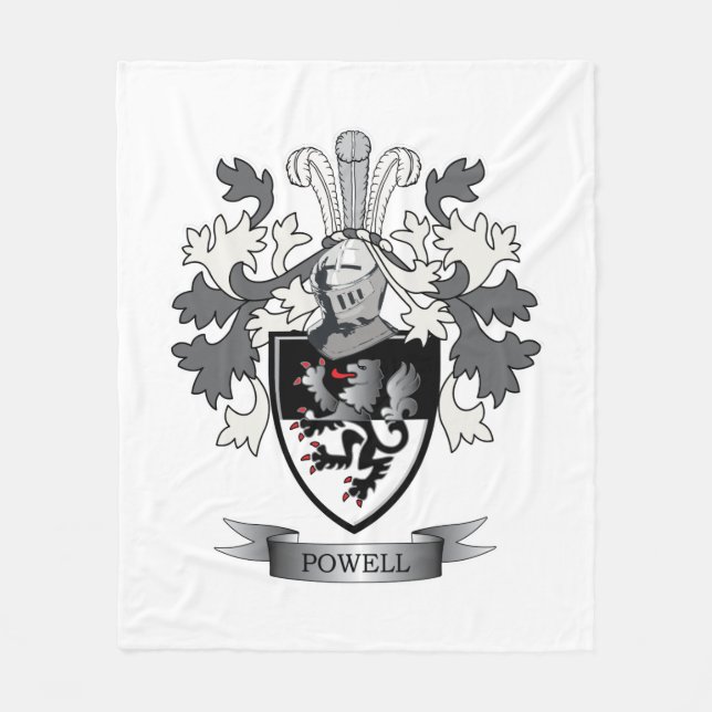 Powell Family Crest Coat of Arms Fleece Blanket (Front)