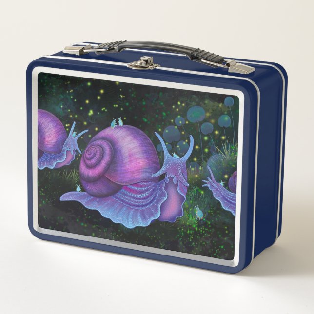 Powelliphanta Snails and Professional Koi Fish Metal Lunch Box (Front)