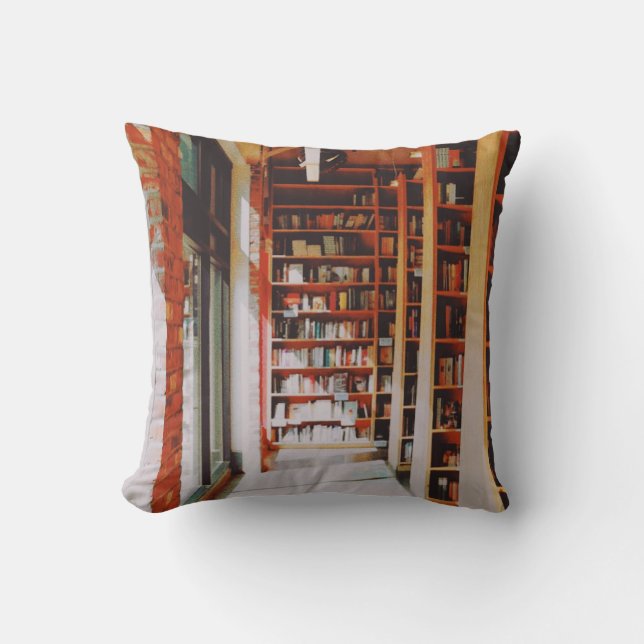 Powell's Books - Portland - Oregon Throw Pillow (Front)