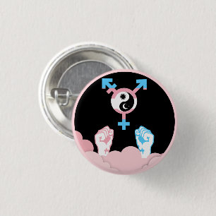 Power and Balance Sun and Moon Transgender Symbol 1 Inch Round Button