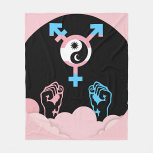 Power and Balance Sun and Moon Transgender Symbol Fleece Blanket