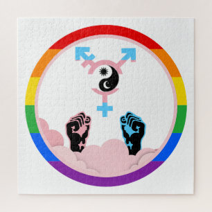 Power and Balance Sun and Moon Transgender Symbol Jigsaw Puzzle