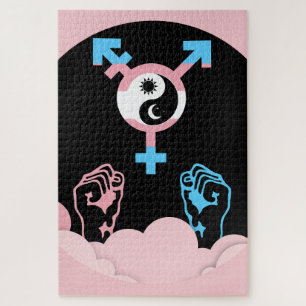 Power and Balance Sun and Moon Transgender Symbol Jigsaw Puzzle