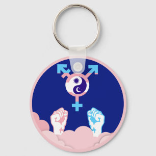 Power and Balance Sun and Moon Transgender Symbol Keychain
