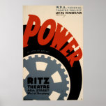 Power Art Deco 1930s WPA Vintage Poster<br><div class="desc">Power Art Deco 1930s WPA Vintage Poster</div>