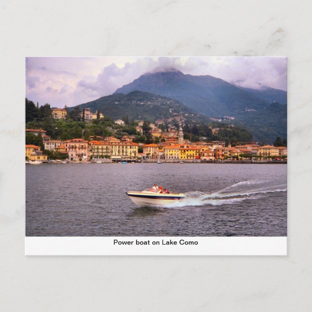 Power boat on Lake Como Postcard (Front)
