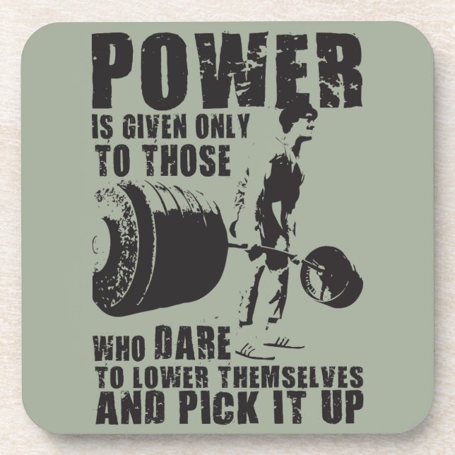 POWER - Bodybuilding Motivational Coaster (Front)