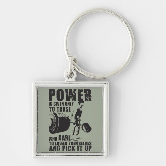 POWER - Bodybuilding Motivational Keychain (Front)