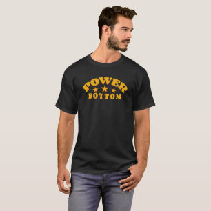 Power Bottom with stars in retro style T-Shirt