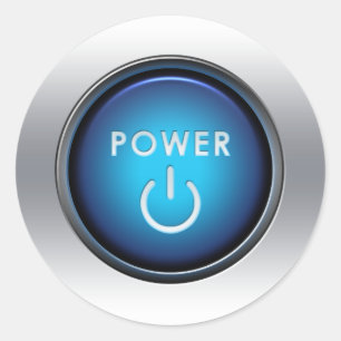 Power Button Classic Round Sticker