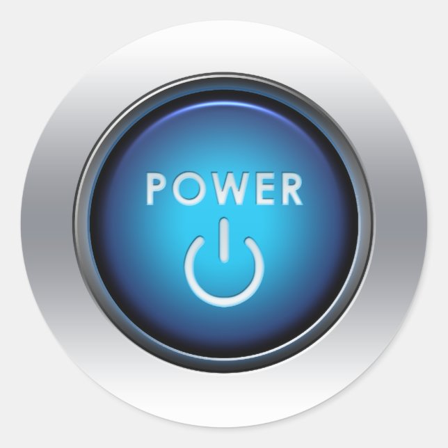 Power Button Classic Round Sticker (Front)